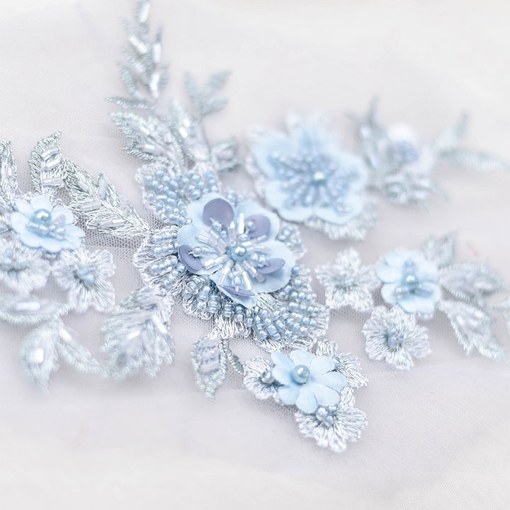 Light Blue Lace applique with beadings from JoJo Shop
