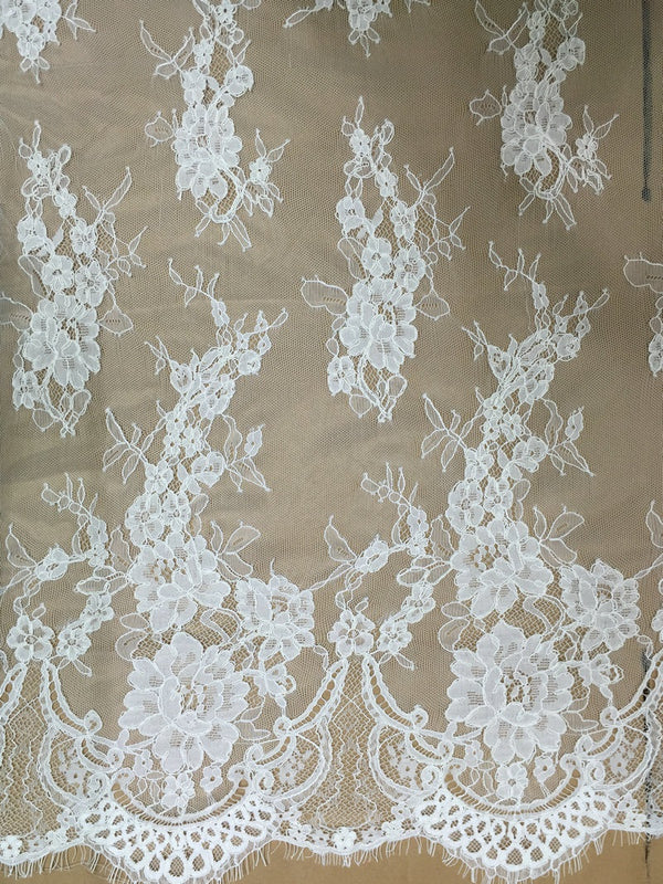 Chantilly Floral Lace Fabric LC1008