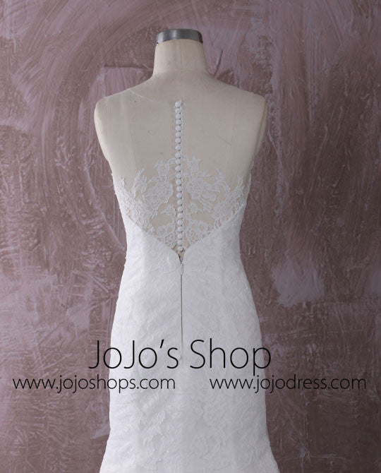 Lace Mermaid Wedding Dress with Illusion Neckline | QT815015