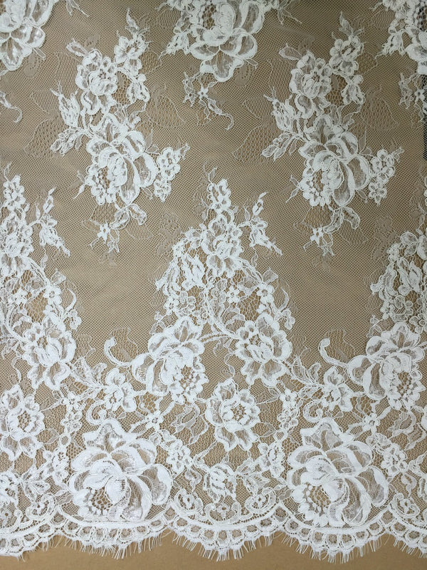 Chantilly Floral Lace Fabric LC1004