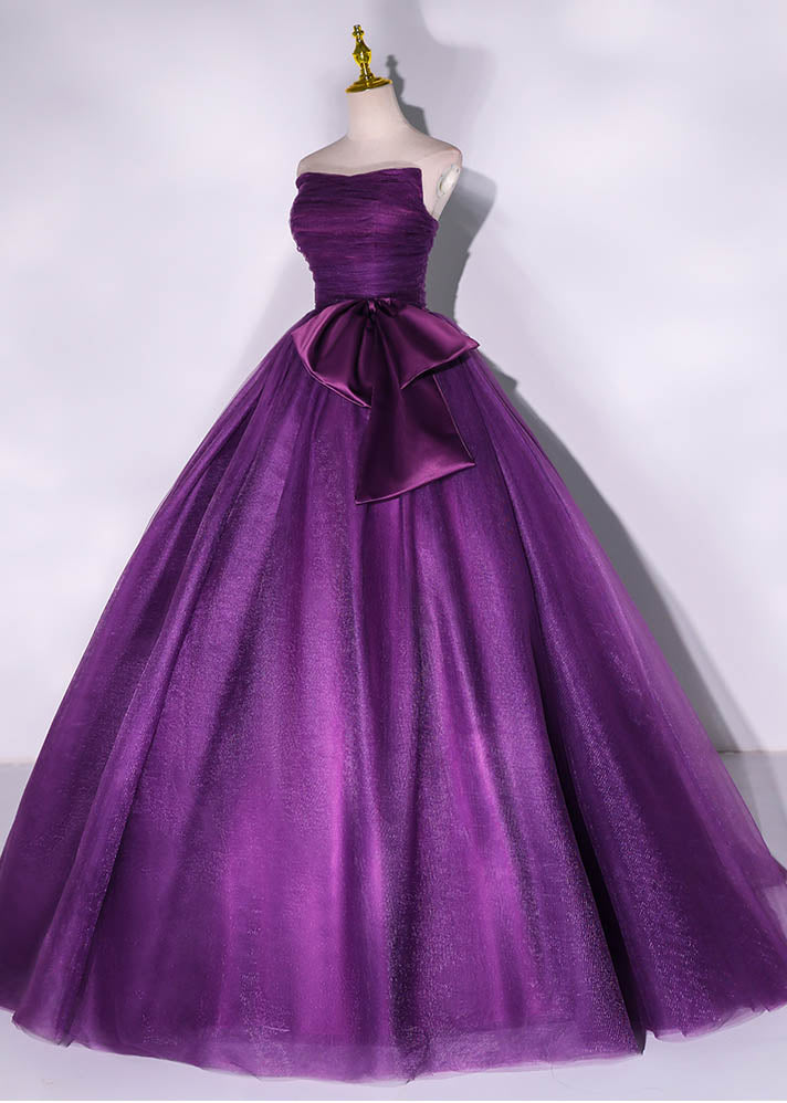 Royal Purple Strapless Ball Gown Wedding Dress ET3028