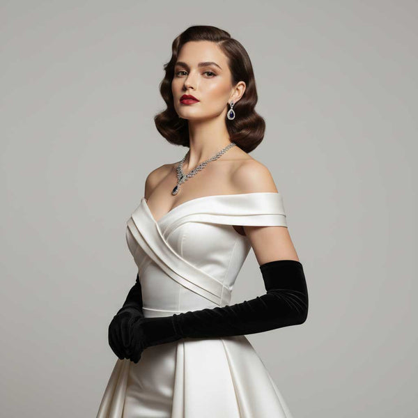 Long Black Velvet Gloves for Opera, Formal, Black Tie Events