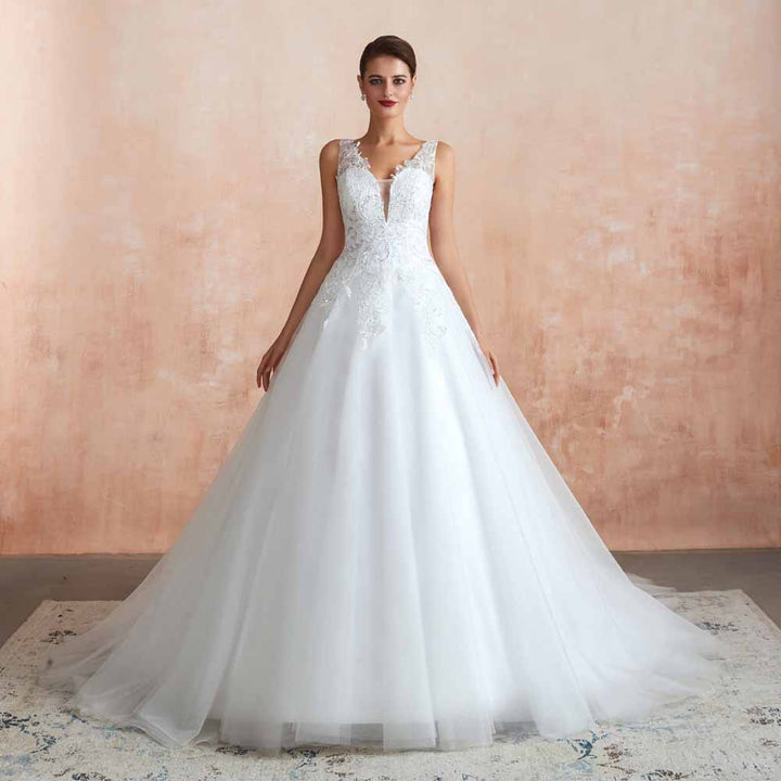 Sequins Lace Ball Gown Wedding Dress EN3416