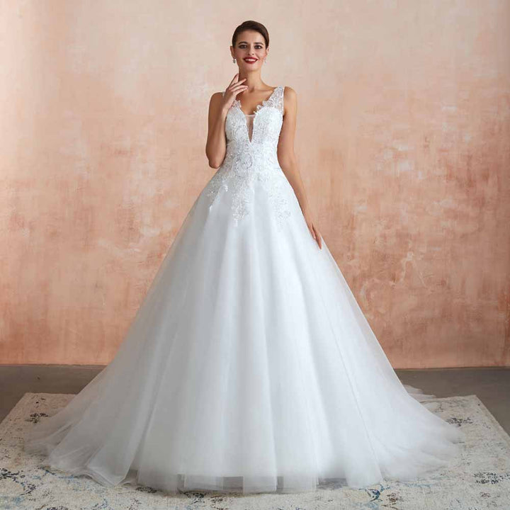 Sequins Lace Ball Gown Wedding Dress EN3416