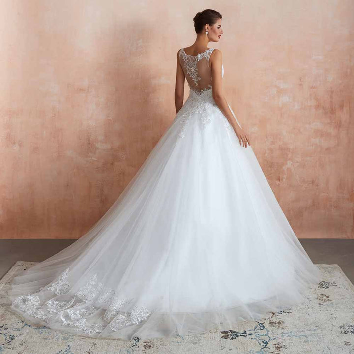 Sequins Lace Ball Gown Wedding Dress EN3416