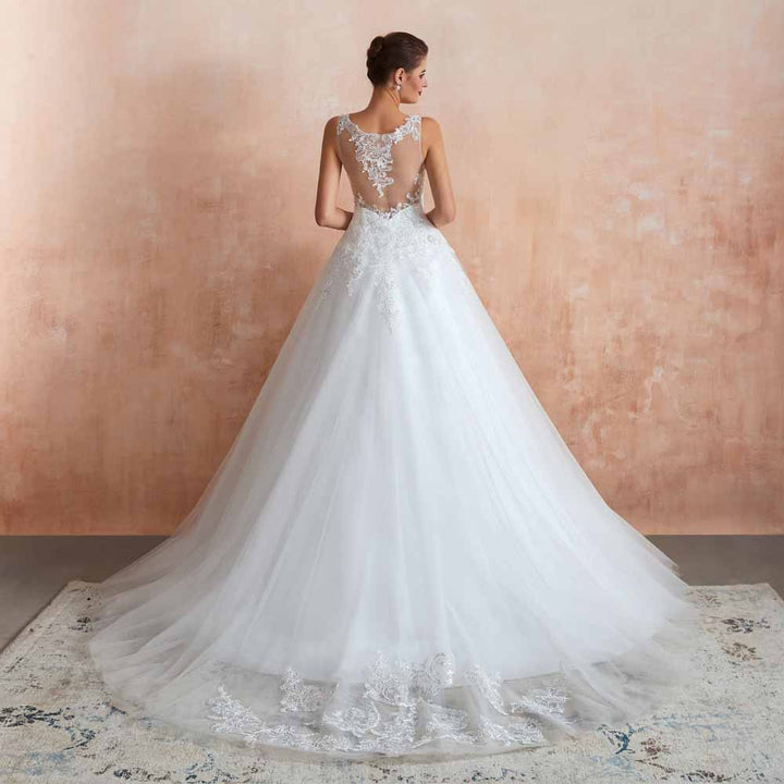 Sequins Lace Ball Gown Wedding Dress EN3416