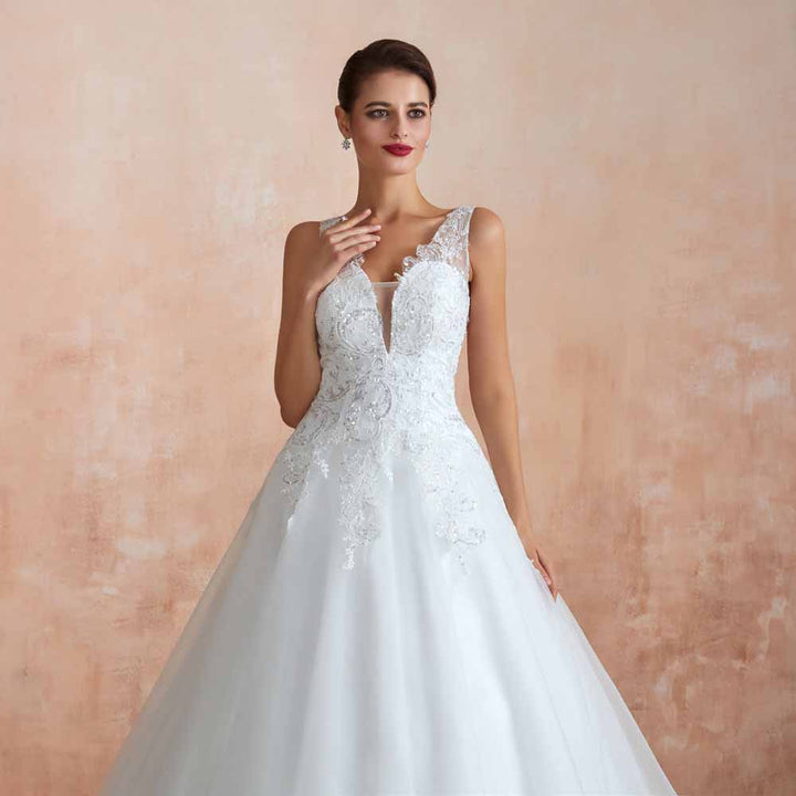 Sequins Lace Ball Gown Wedding Dress EN3416