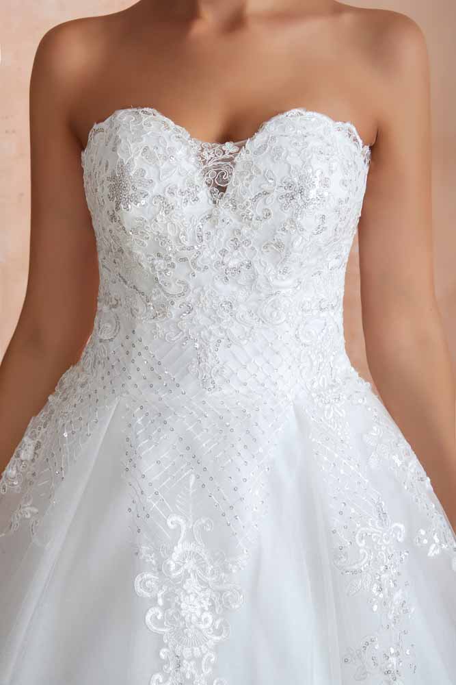 Strapless Lace Ball Gown Wedding Dress EN3409