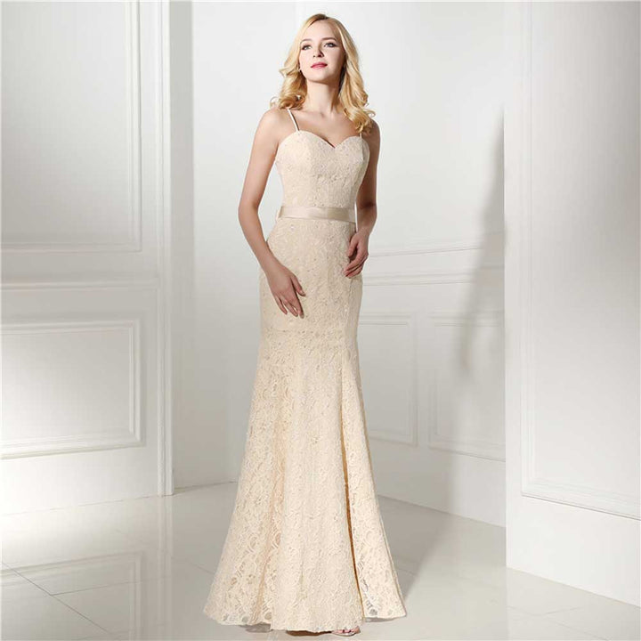 Vintage Style Champagne Lace Wedding Dress EN501 – JoJo Shop