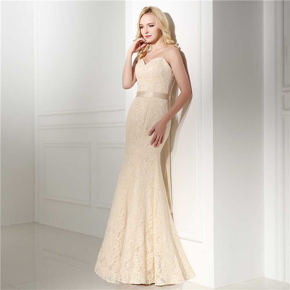 Vintage Style Champagne Lace Wedding Dress EN501 – JoJo Bridal Shop