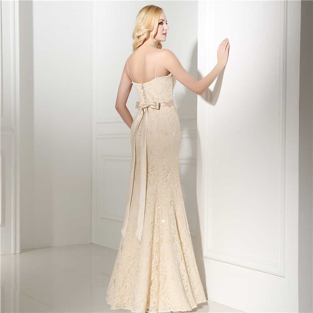 Vintage Style Champagne Lace Wedding Dress EN501 – JoJo Bridal Shop