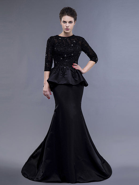 Elegant Long Sleeves Mother of Bride or Groom Evening Dress