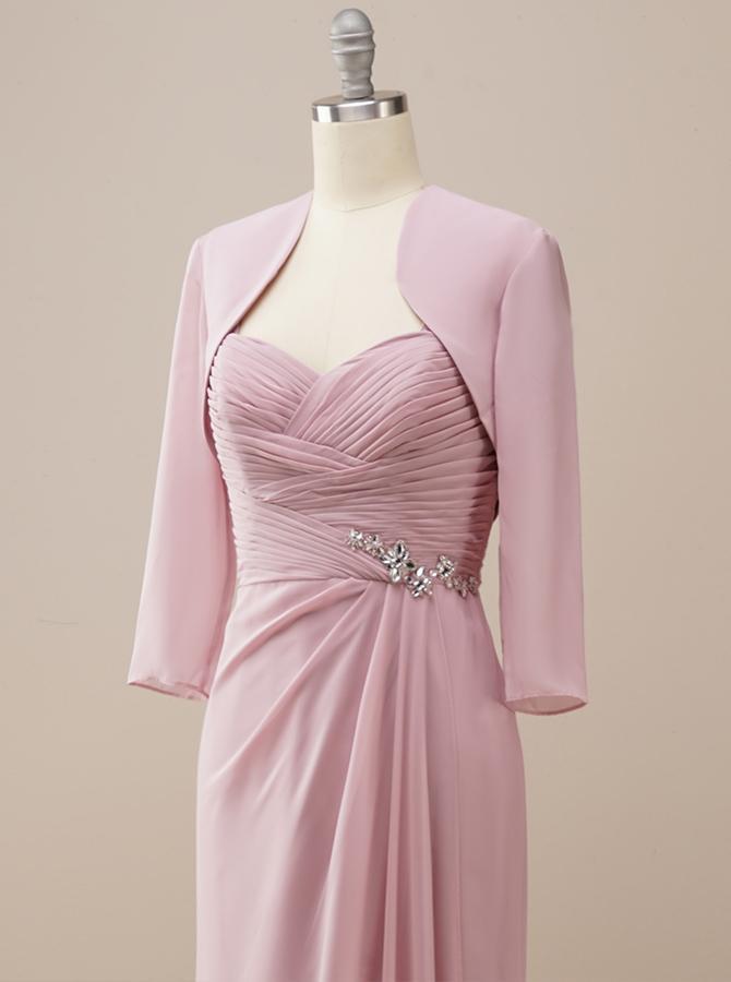 Pink Chiffon 2 Pcs Formal Mother Dress BM224