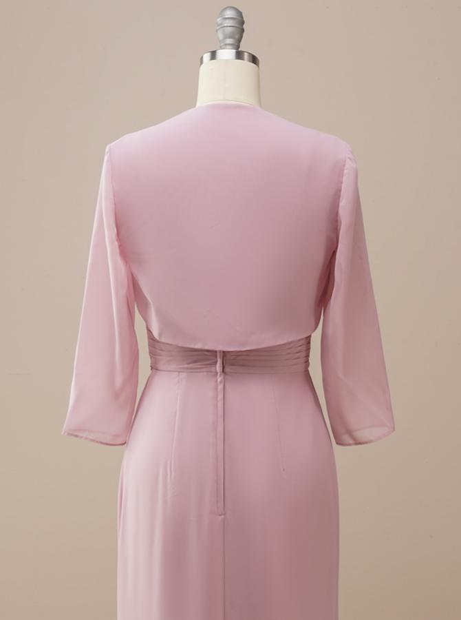 Pink Chiffon 2 Pcs Formal Mother Dress BM224