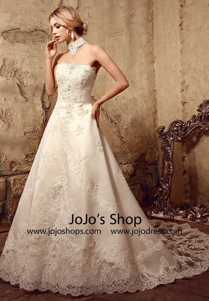 Vintage Style Lace Ball Gown Wedding Dress | HL1008