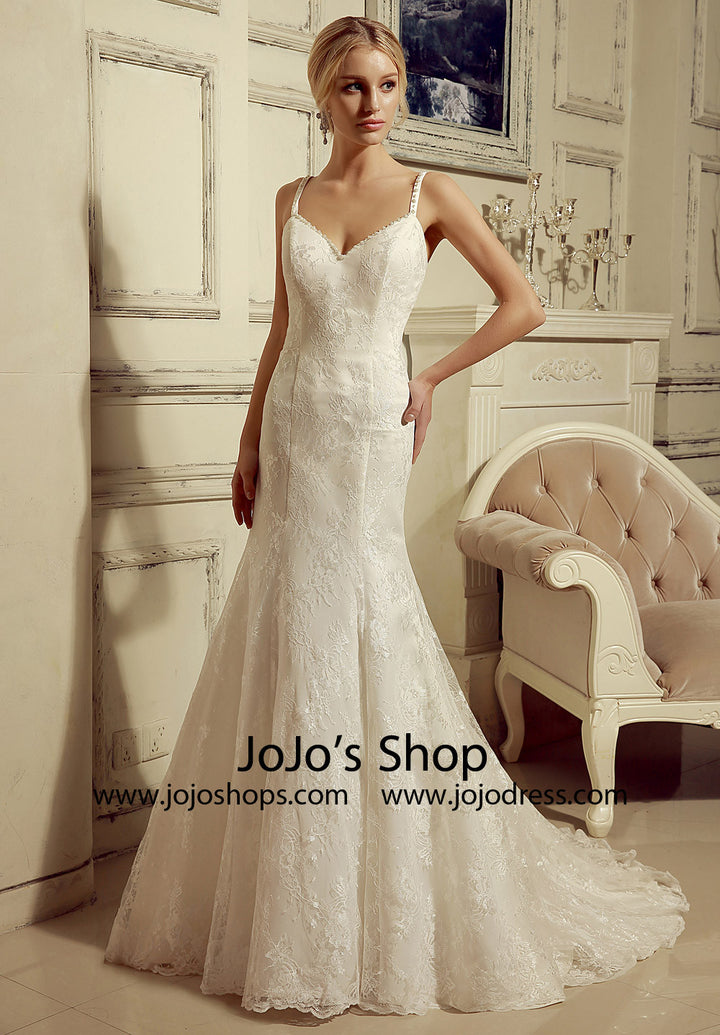 Vintage Style 2 Piece Lace Mermaid Wedding Dress with Lace Cape | HL1024