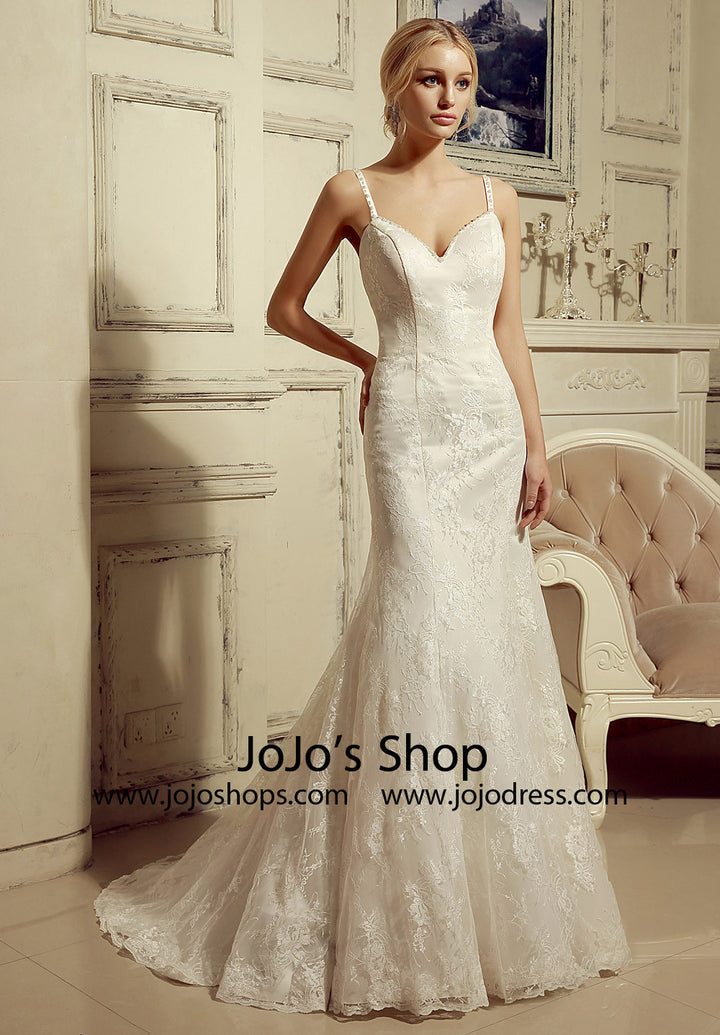 Vintage Style 2 Piece Lace Mermaid Wedding Dress with Lace Cape | HL1024