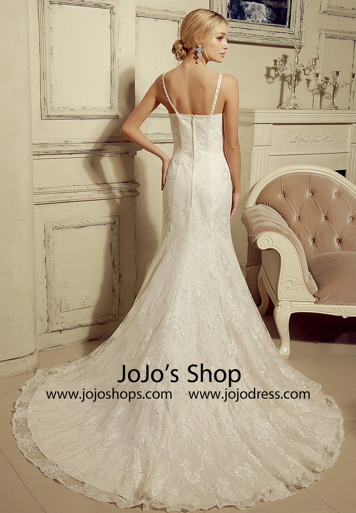 Vintage Style 2 Piece Lace Mermaid Wedding Dress with Lace Cape | HL1024