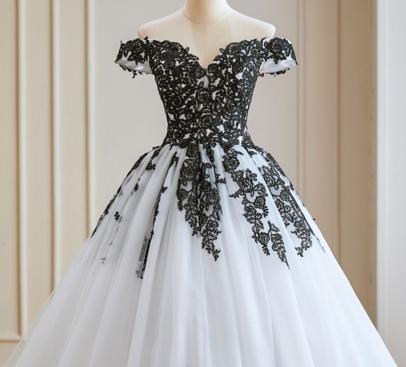 Custom Made Vintage Victorian Black And White Ball Gown With Gothic Style,  Backless Wedding Corset Top, And Sweep Train For Plus Size Brides Perfect  For Formal Weddings And Special Occasions From Magic_gown,