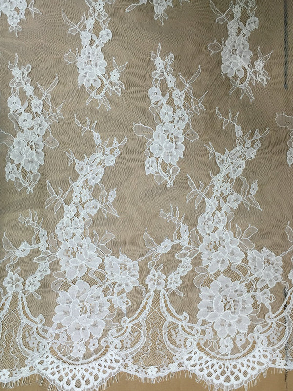 Chantilly Floral Lace Fabric LC1008