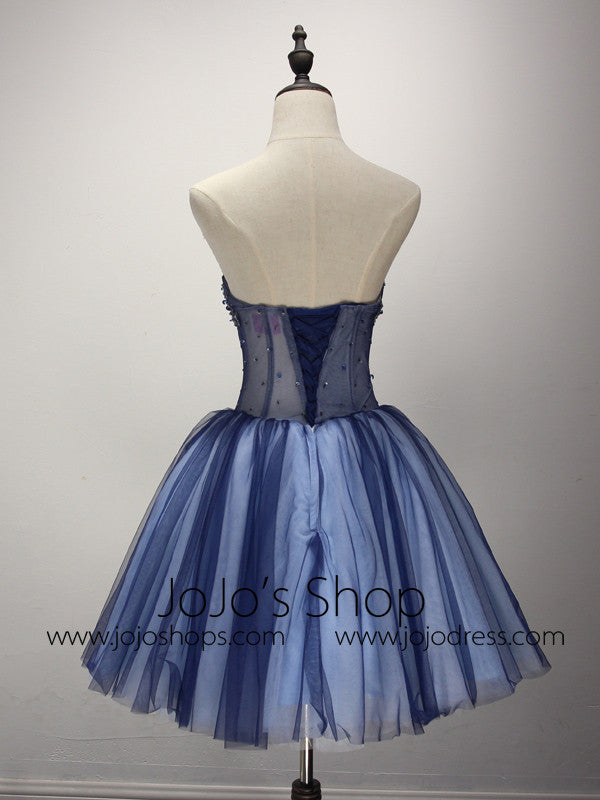 Dark Blue Short Bridesmaid Dress