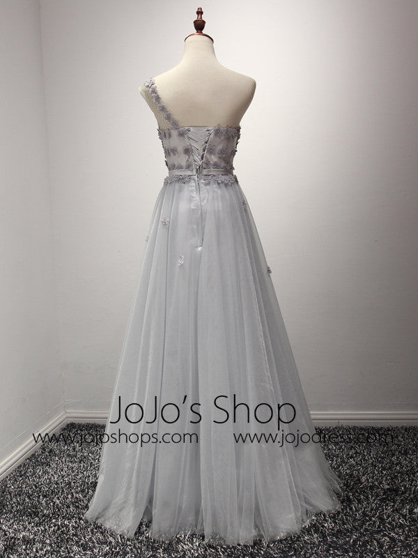 Grecian One Shoulder Floor Length Bridesmaid Dress 