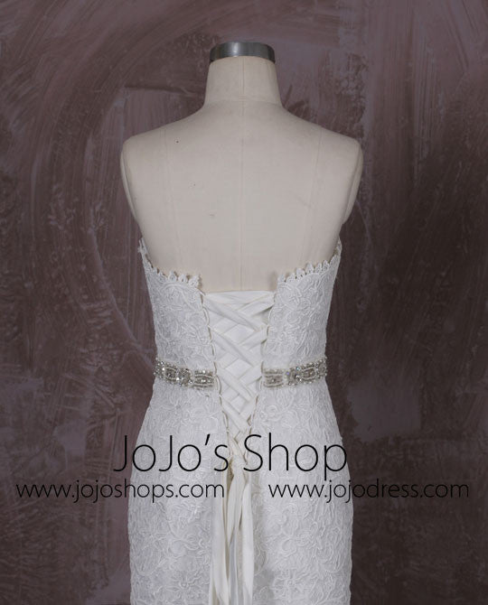 Strapless Cotton Lace Mermaid Wedding Dress | QT85186