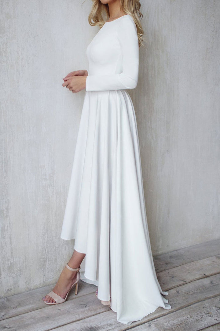 Simple Elegant High Low Wedding Dress ET3005