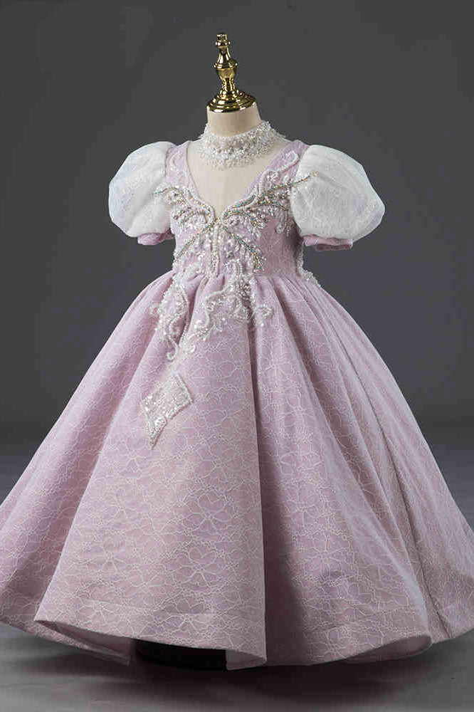 Princess Sophia Lavender Purple Princess Ball Gown Girls Dress CL2005