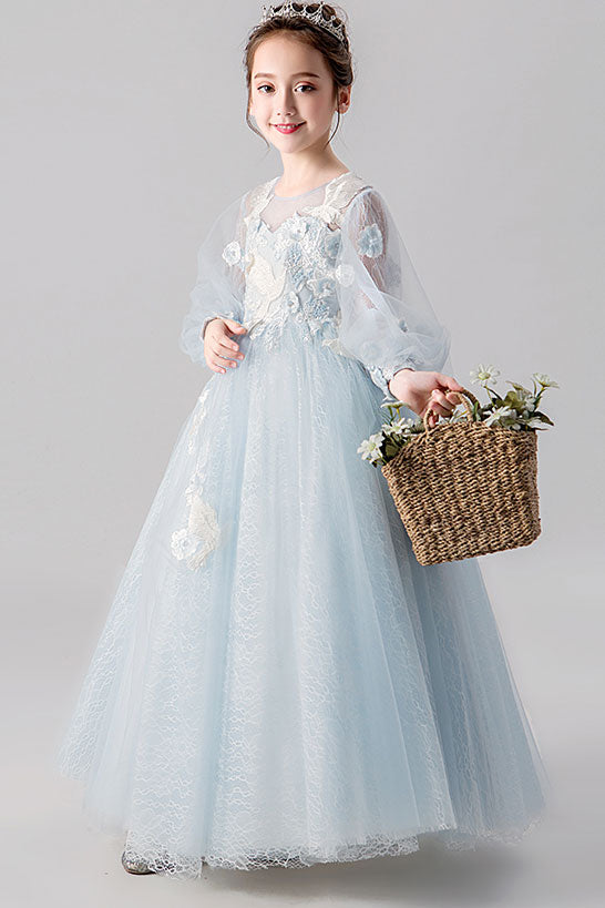 Light Blue Flower Girl Dress TJ2001