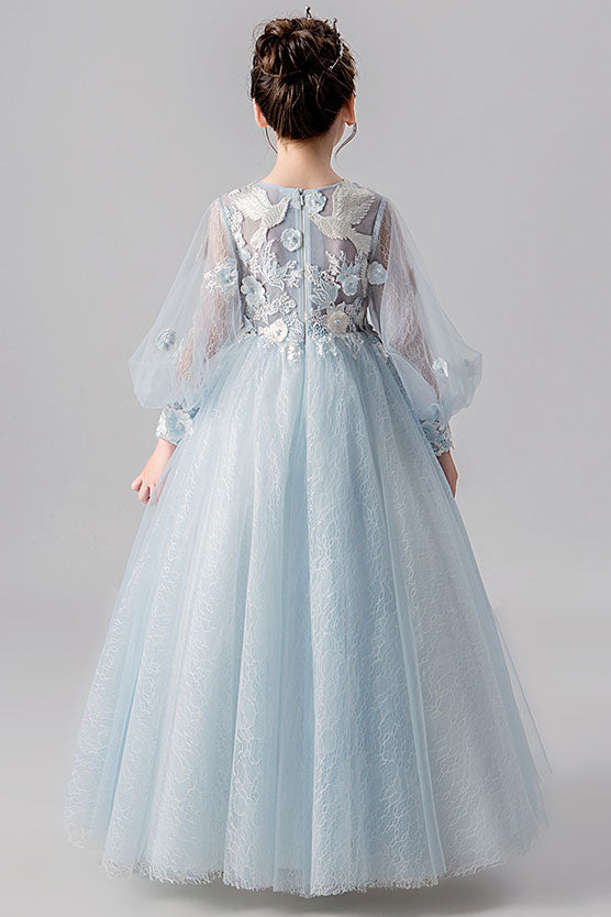 Light Blue Flower Girl Dress TJ2001