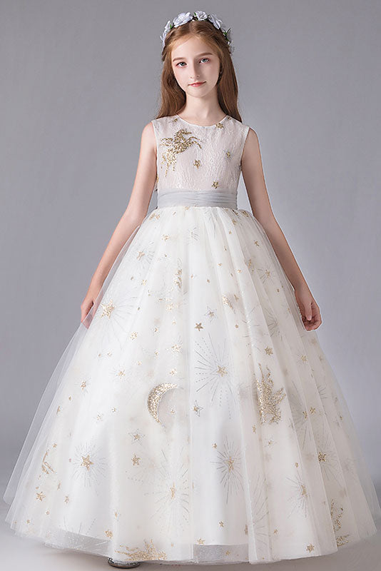 Light Champagne Flower Girl Dress KX3001