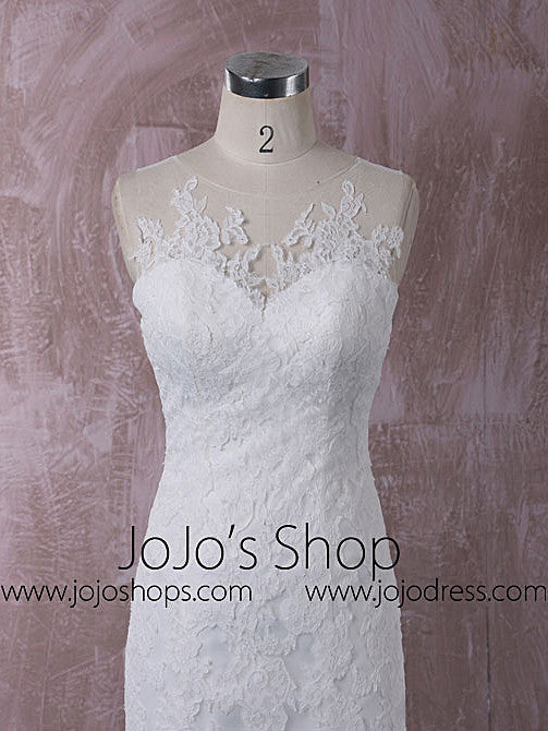 Lace Mermaid Wedding Dress with Illusion Neckline | QT815015
