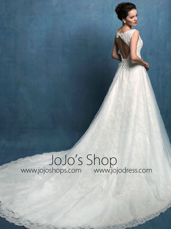 Open Back A-line Lace Wedding Dress | LW2002