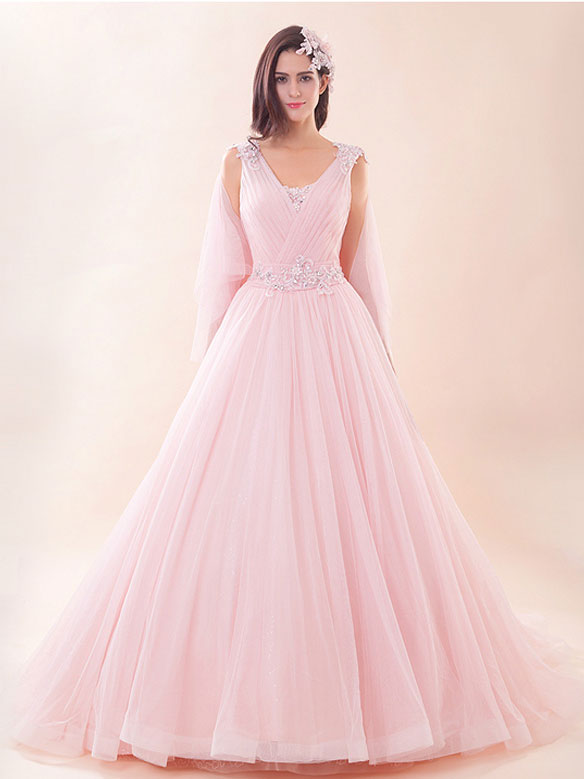 Pink Ball Gown Wedding Dress G2023