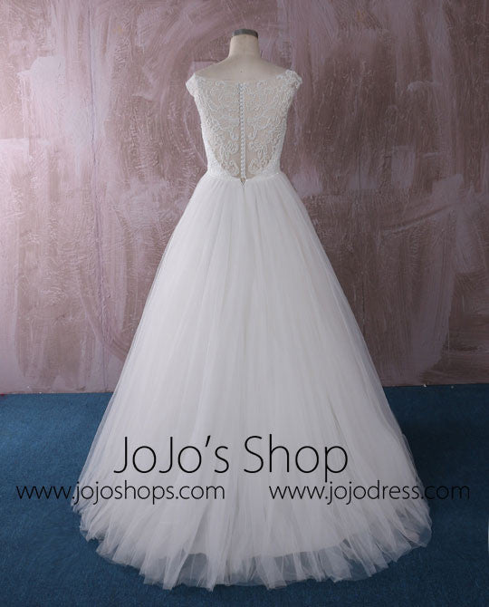Princess A-line Tulle Wedding Dress with Illusion Neckline | QT85276