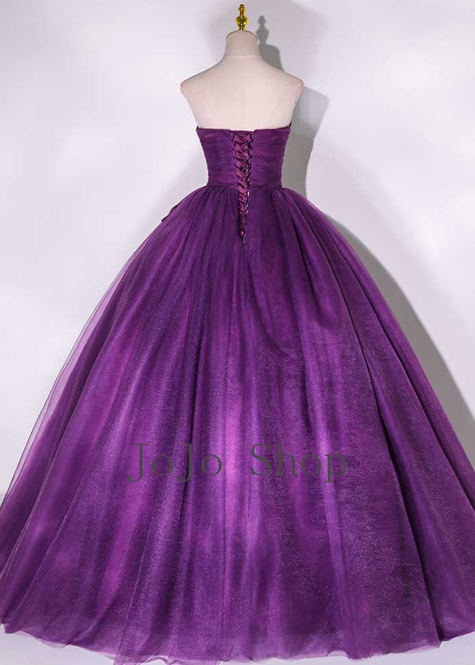 Royal Purple Strapless Ball Gown Wedding Dress ET3028