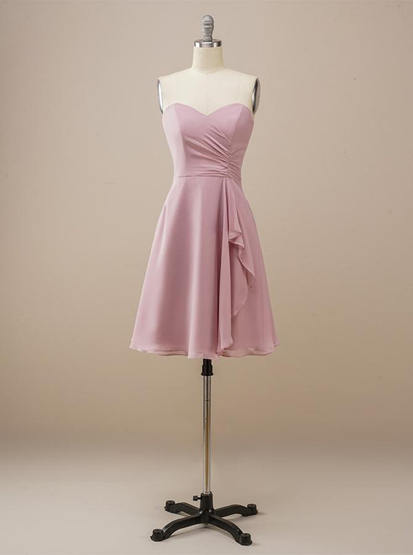Strapless Short Chiffon Bridesmaid Dress BM219