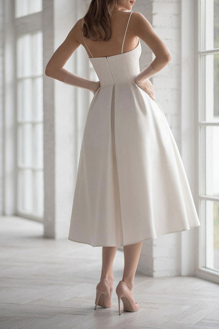 Short Clean Minimalist Wedding Dress ET3013