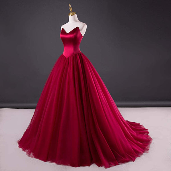 Red Strapless Ball Gown Wedding Dress ET3003