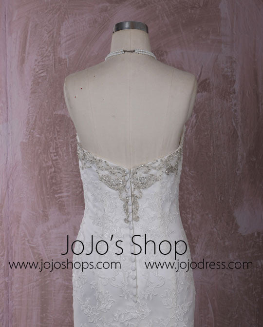 Strapless Mermaid Lace Wedding Dress with Jeweled Neckline | QT815005