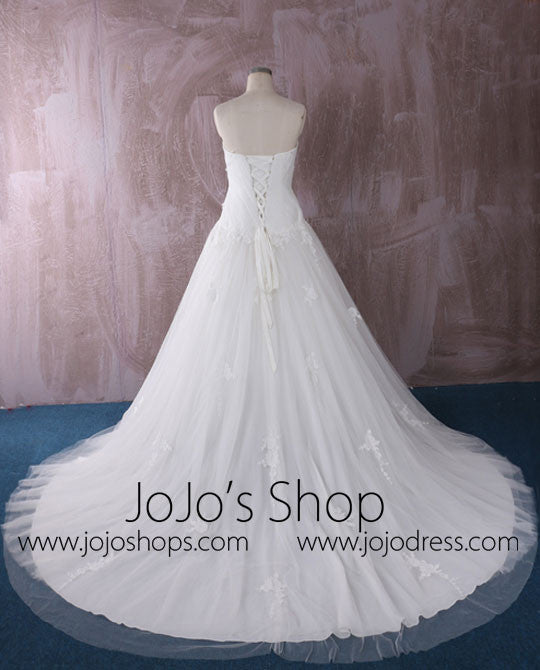 Strapless Lace Wedding Dress with Sweetheart Neckline and Empire Waist | QT85285
