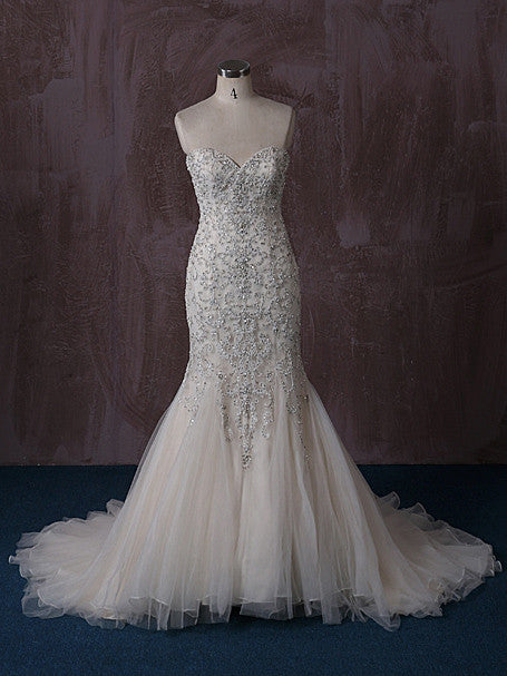 Strapless Mermaid Wedding Dress with Beaded Embroideries | QT815004