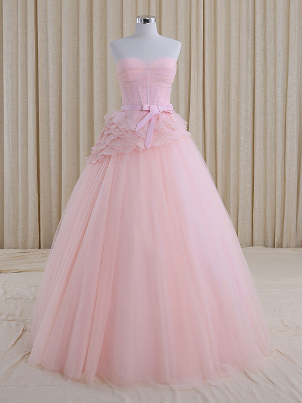 Blush Pink Ball Gown Wedding Dress | RS5001