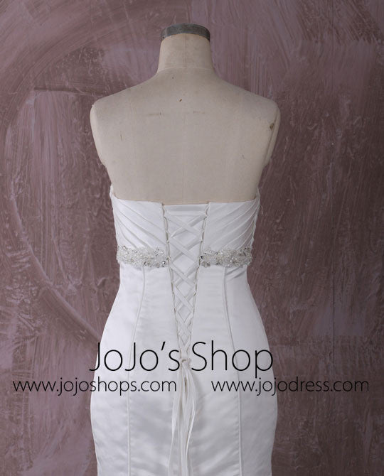 Strapless Satin Mermaid Wedding Dress with Tiered Ruffle Skirt | QT815003