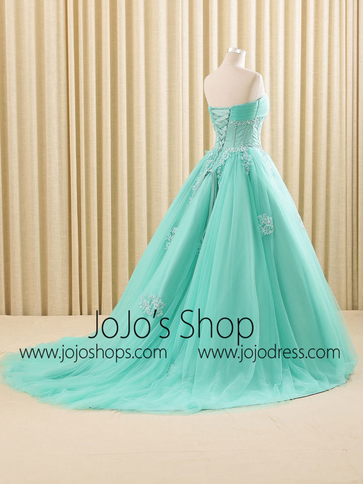Turquoise Lace Ball Gown Wedding Dress Turquoise Lace Ball Gown Wedding Dress