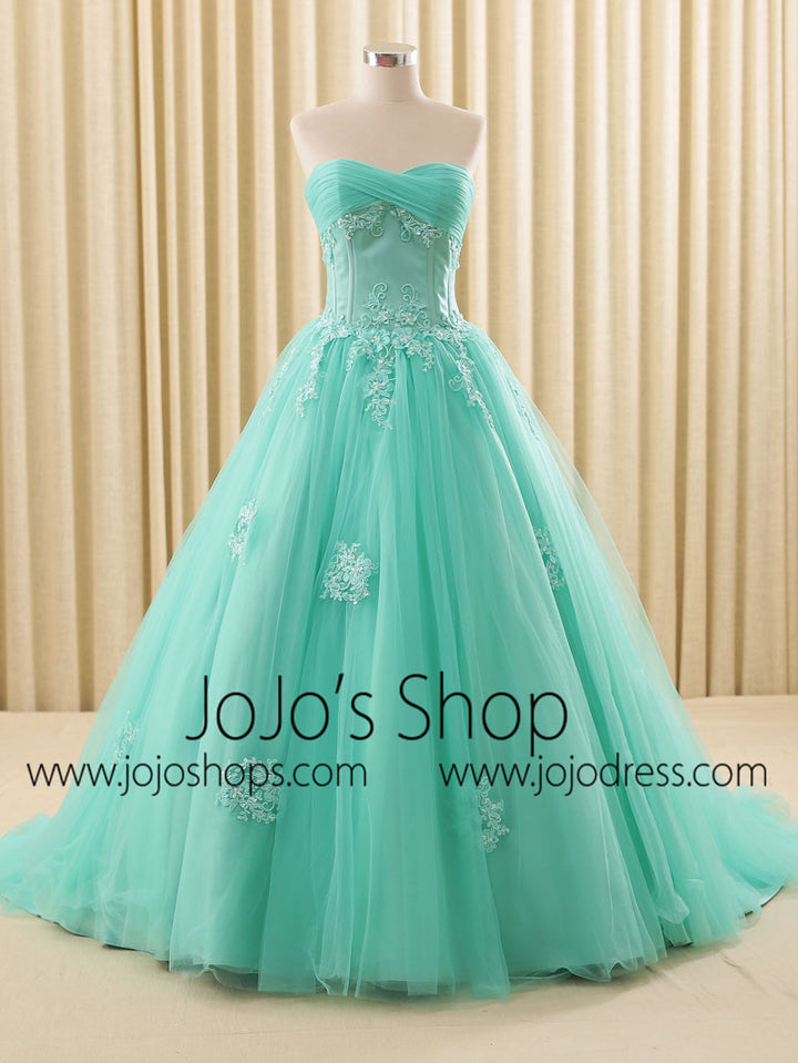 Turquoise Lace Ball Gown Wedding Dress Turquoise Lace Ball Gown Wedding Dress