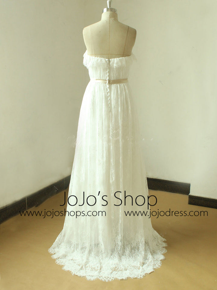 Vintage Style Strapless Lace Wedding Dress | EE3008